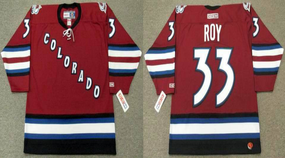 2019 Men Colorado Avalanche 33 Roy Red style 2 CCM NHL jerseys